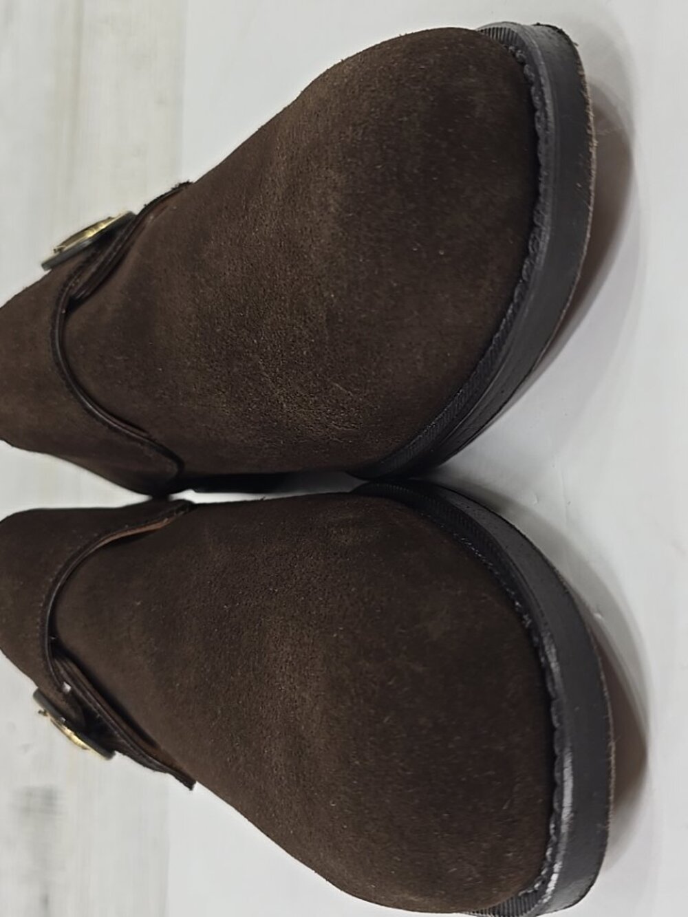 $495 RIDER BOOT CO. By CORTINA DARK BROWN SUEDE MONKS SHOES MEN'S SIZE 10 *VGC* - Picture 15 of 16